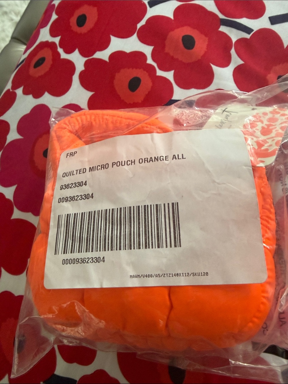 NWT FP Movement Quilted Micro Pouch in Bright Orange